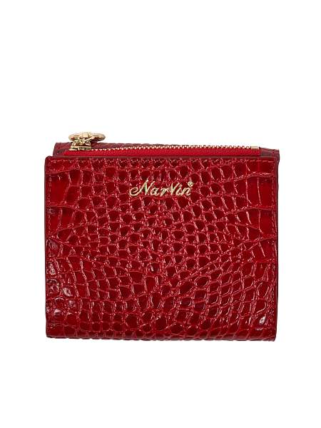 Кошелек из натуральной кожи Narvin 9565-Croco Red Vasheron, Артикул: 9565-Croco Red фото №1
