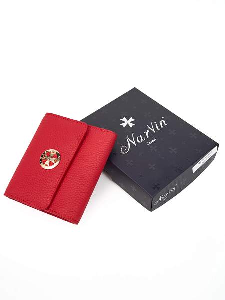 Кошелек из натуральной кожи Narvin 9565-Polo Red Vasheron, Артикул: 9565-Polo Red фото №1