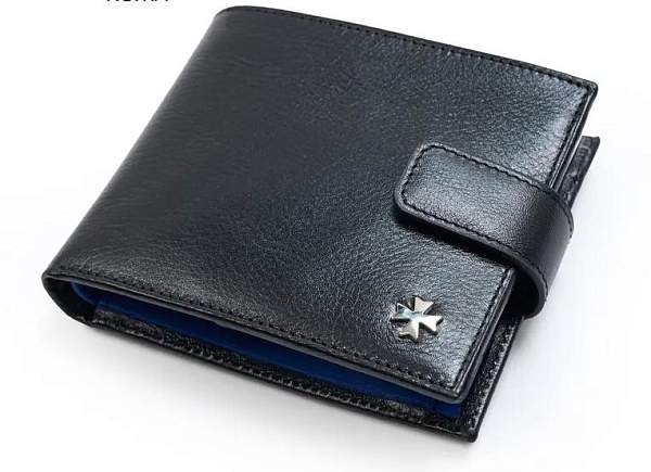 Портмоне мужское кожаное 9683-Palermo Black/Blue Vasheron, Артикул: 9683-Palermo Black/Blue фото №1