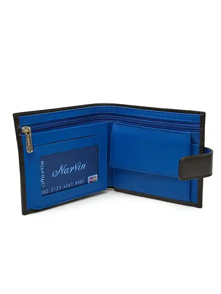 Портмоне мужское кожаное 9683-Palermo Black/Blue Vasheron, Артикул: 9683-Palermo Black/Blue фото №1