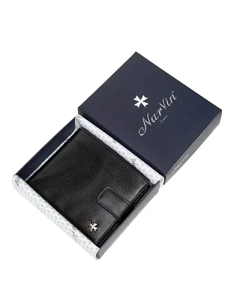 Портмоне мужское кожаное 9683-Palermo Black/Blue Vasheron, Артикул: 9683-Palermo Black/Blue фото №1