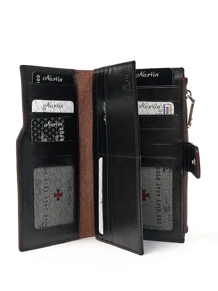 Кошелёк NARVIN из натуральной кожи большой 9686-Vegetta Funduk Vasheron, Артикул: 9686-Vegetta Funduk фото №1