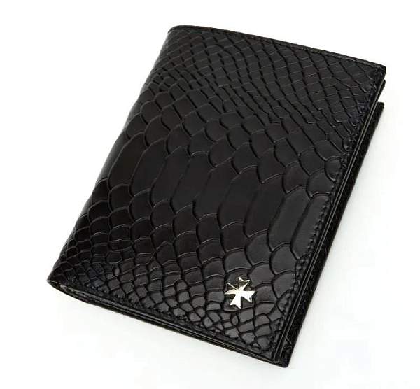 Портмоне NarVin из натуральной кожи 9696-Anaconda Black Vasheron, Артикул: 9696-Anaconda Black фото №1