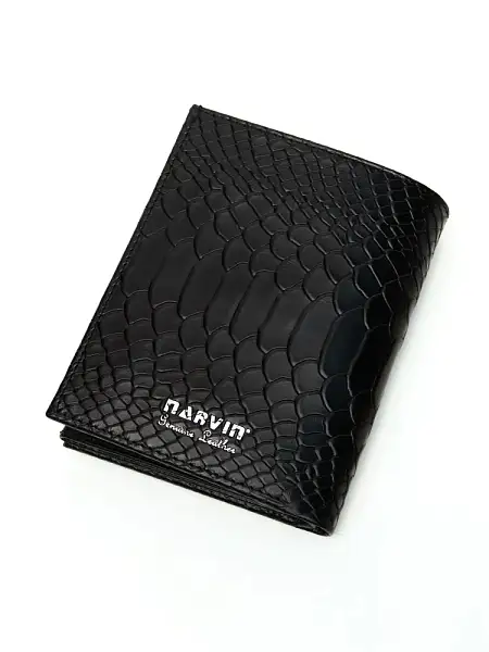 Портмоне NarVin из натуральной кожи 9696-Anaconda Black Vasheron, Артикул: 9696-Anaconda Black фото №1