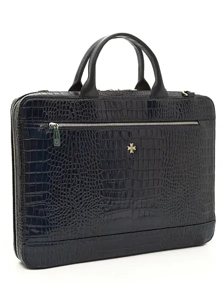 Портфель NARVIN из натуральной кожи 9743-Aligro D.Blue Vasheron, Артикул: 9743-Aligro D.Blue фото №1