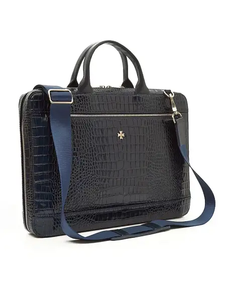 Портфель NARVIN из натуральной кожи 9743-Aligro D.Blue Vasheron, Артикул: 9743-Aligro D.Blue фото №1