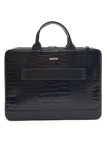 Портфель NARVIN из натуральной кожи 9743-Aligro D.Blue Vasheron, Артикул: 9743-Aligro D.Blue фото №1