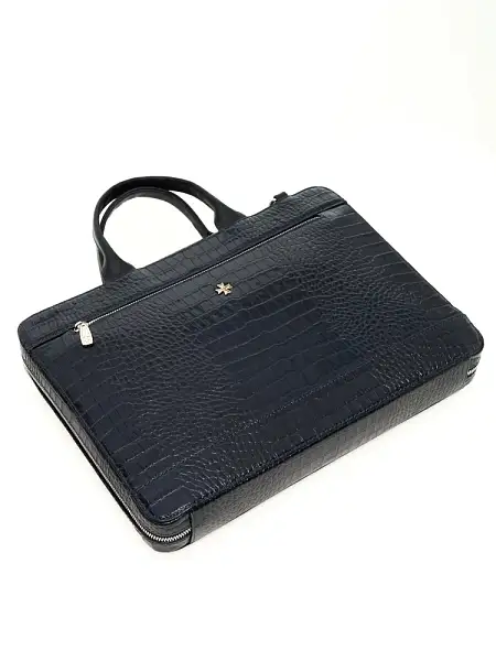 Портфель NARVIN из натуральной кожи 9743-Aligro D.Blue Vasheron, Артикул: 9743-Aligro D.Blue фото №1