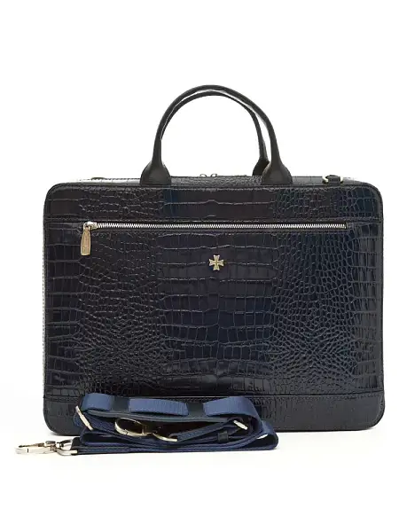 Портфель NARVIN из натуральной кожи 9743-Aligro D.Blue Vasheron, Артикул: 9743-Aligro D.Blue фото №1