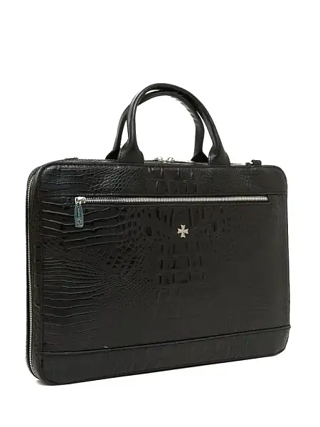 Портфель NARVIN из натуральной кожи 9743-Bambino Black Vasheron, Артикул: 9743-Bambino Black фото №1