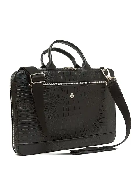 Портфель NARVIN из натуральной кожи 9743-Bambino Black Vasheron, Артикул: 9743-Bambino Black фото №1