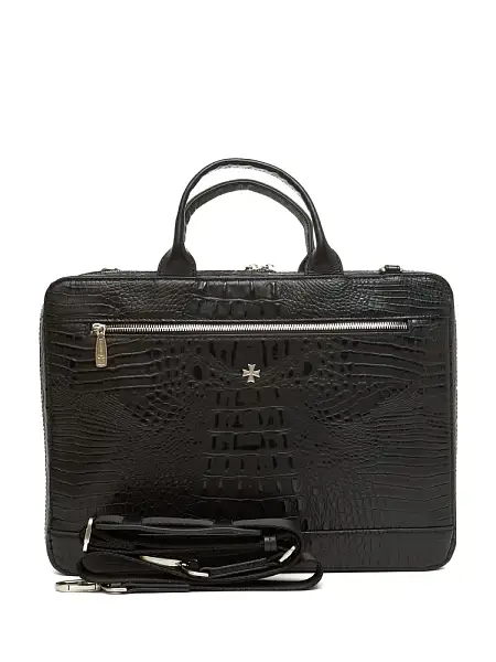 Портфель NARVIN из натуральной кожи 9743-Bambino Black Vasheron, Артикул: 9743-Bambino Black фото №1