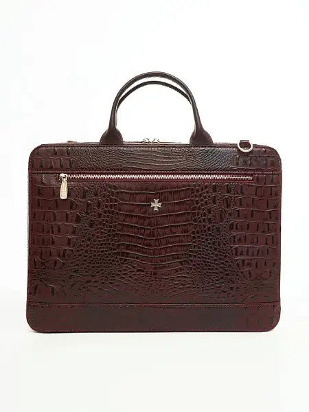 Портфель NARVIN из натуральной кожи 9743-Bambino Burgundy Vasheron, Артикул: 9743-Bambino Burgundy фото №1