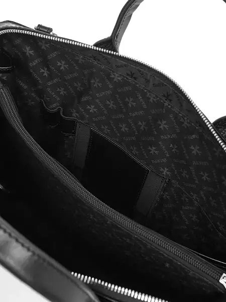 Портфель NARVIN из натуральной кожи 9743-Croco Black Vasheron, Артикул: 9743-Croco Black фото №1