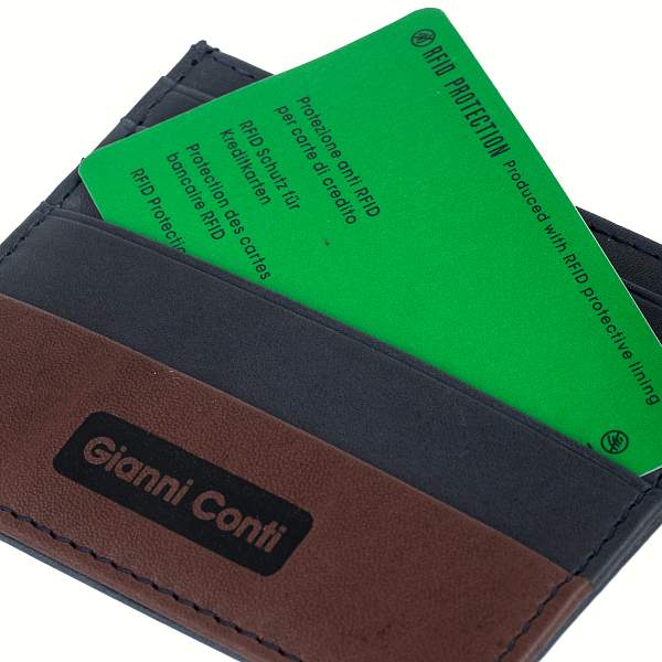 Картхолдер синий Gianni Conti 6057394 blue/dark brown Gianni Conti, Артикул: 6057394 blue/dark brown фото №1