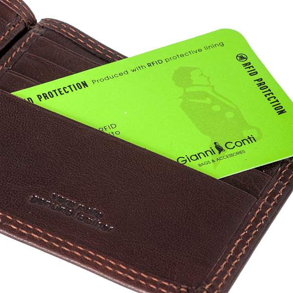 Портмоне с зажимом коричневый Gianni Conti 917101 dark brown Gianni Conti, Артикул: 917101 dark brown фото №1