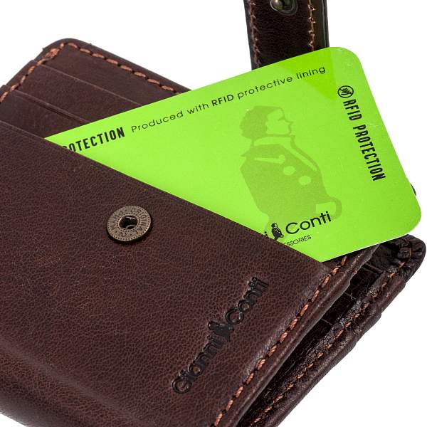 Портмоне коричневый Gianni Conti 917171 dark brown Gianni Conti, Артикул: 917171 dark brown фото №1