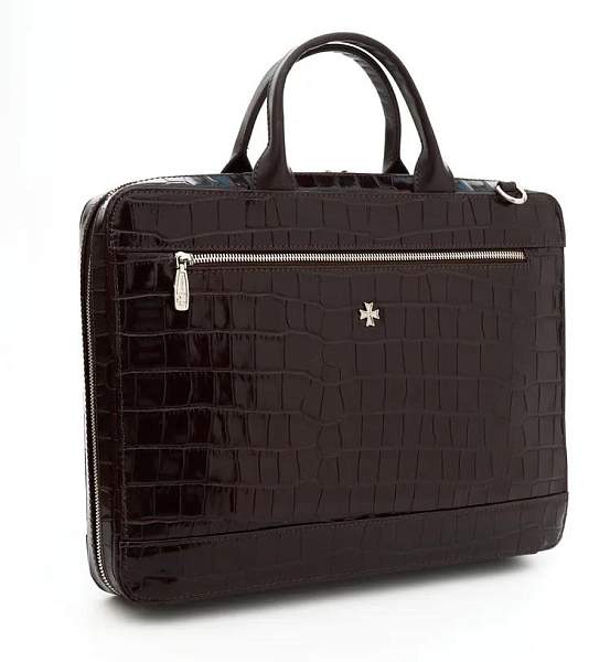 Портфель NARVIN из натуральной кожи 9743-Croco Caffe Vasheron, Артикул: 9743-Croco Caffe фото №1