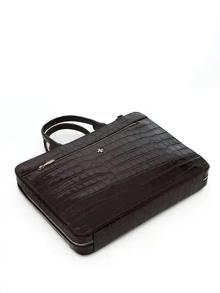 Портфель NARVIN из натуральной кожи 9743-Croco Caffe Vasheron, Артикул: 9743-Croco Caffe фото №1