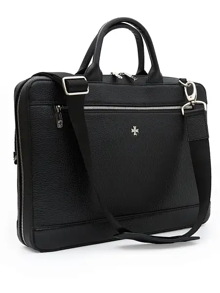 Портфель NARVIN из натуральной кожи 9743-Polo Black Vasheron, Артикул: 9743-Polo Black фото №1