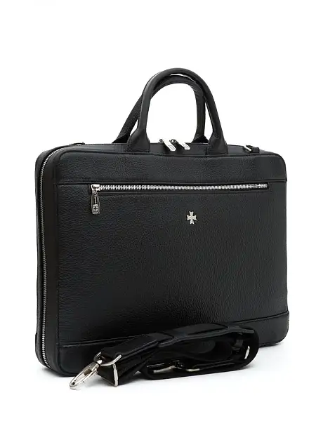 Портфель NARVIN из натуральной кожи 9743-Polo Black Vasheron, Артикул: 9743-Polo Black фото №1