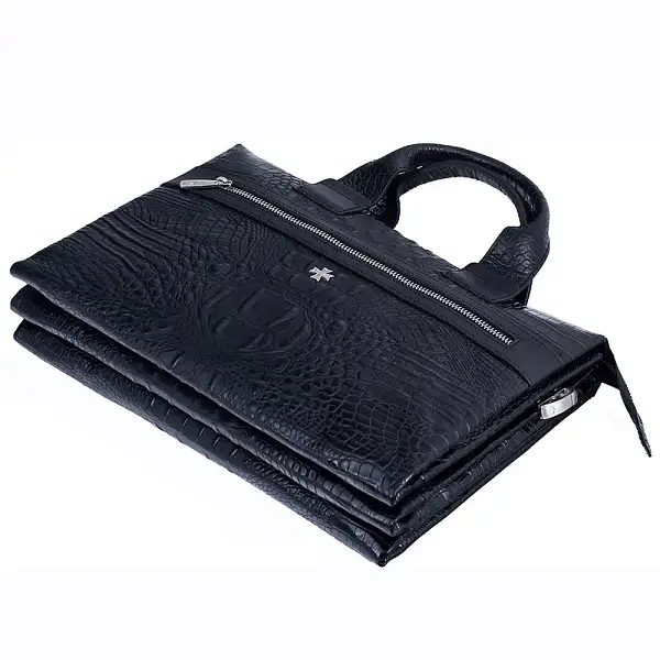 Сумка портфель для документов NARVIN натуральная кожа 9772-Bambino Black Vasheron, Артикул: 9772-Bambino Black фото №1