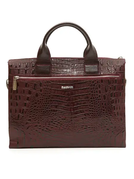 Сумка портфель для документов NARVIN натуральная кожа 9772-Bambino Burgundy Vasheron, Артикул: 9772-Bambino Burgundy фото №1