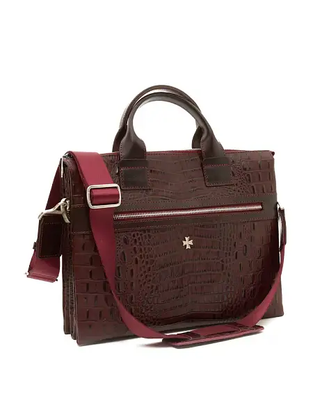 Сумка портфель для документов NARVIN натуральная кожа 9772-Bambino Burgundy Vasheron, Артикул: 9772-Bambino Burgundy фото №1