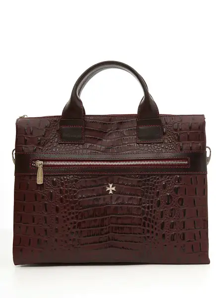 Сумка портфель для документов NARVIN натуральная кожа 9772-Bambino Burgundy Vasheron, Артикул: 9772-Bambino Burgundy фото №1