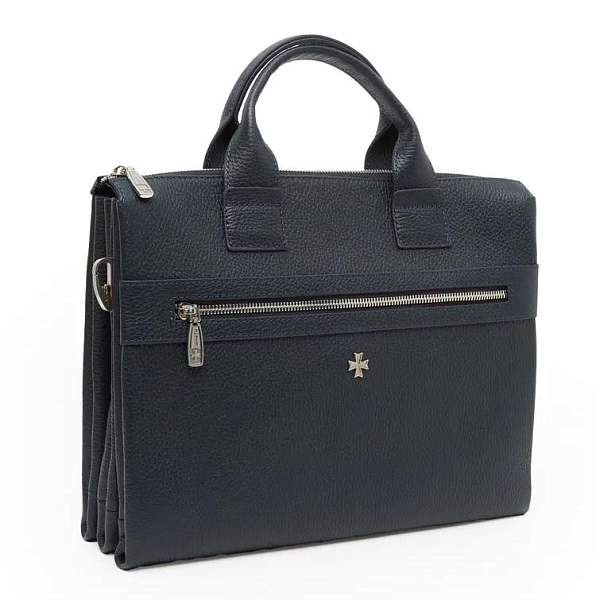 Сумка портфель для документов NARVIN натуральная кожа 9772-Polo D.Blue Vasheron, Артикул: 9772-Polo D.Blue фото №1