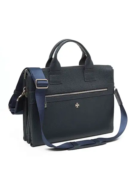 Сумка портфель для документов NARVIN натуральная кожа 9772-Polo D.Blue Vasheron, Артикул: 9772-Polo D.Blue фото №1