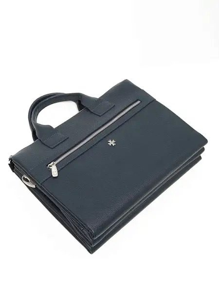 Сумка портфель для документов NARVIN натуральная кожа 9772-Polo D.Blue Vasheron, Артикул: 9772-Polo D.Blue фото №1