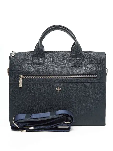 Сумка портфель для документов NARVIN натуральная кожа 9772-Polo D.Blue Vasheron, Артикул: 9772-Polo D.Blue фото №1