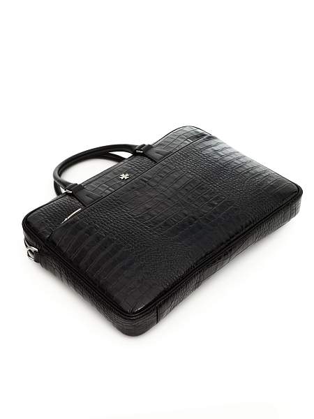 Портфель-сумка из натуральной кожи 9775-Croco Black Vasheron, Артикул: 9775-Croco Black фото №1
