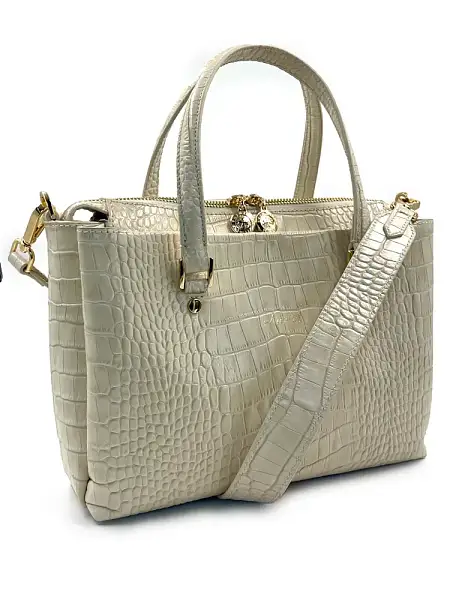 Женская сумка NARVIN из натуральной кожи 9801-Croco Beige Vasheron, Артикул: 9801-Croco Beige фото №1