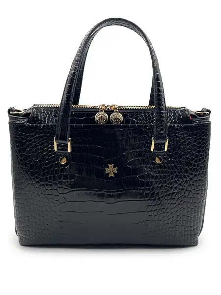 Женская сумка NARVIN из натуральной кожи 9801-Croco Black Vasheron, Артикул: 9801-Croco Black фото №1