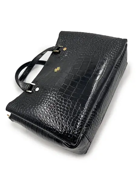 Женская сумка NARVIN из натуральной кожи 9801-Croco Black Vasheron, Артикул: 9801-Croco Black фото №1