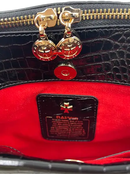 Женская сумка NARVIN из натуральной кожи 9801-Croco Black Vasheron, Артикул: 9801-Croco Black фото №1