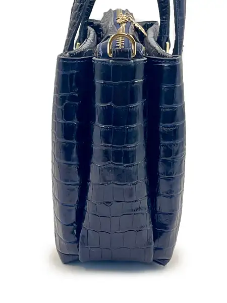 Женская сумка NARVIN из натуральной кожи 9801-Croco D.Blue Vasheron, Артикул: 9801-Croco D.Blue фото №1