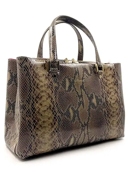 Женская сумка NARVIN из натуральной кожи 9801-Piton Sand Vasheron, Артикул: 9801-Piton Sand фото №1