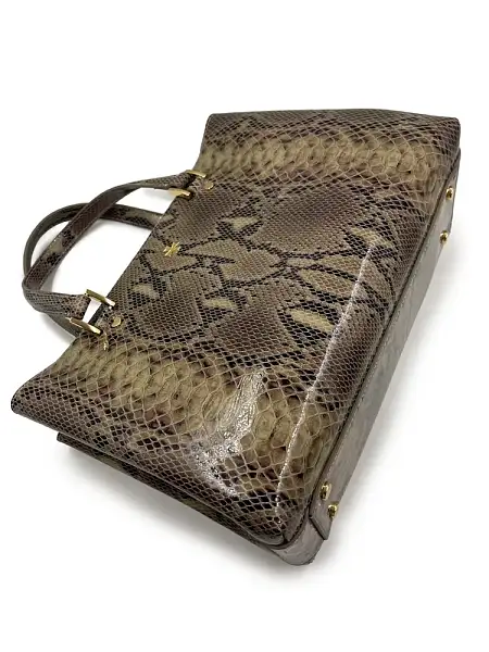 Женская сумка NARVIN из натуральной кожи 9801-Piton Sand Vasheron, Артикул: 9801-Piton Sand фото №1