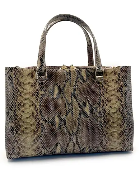 Женская сумка NARVIN из натуральной кожи 9801-Piton Sand Vasheron, Артикул: 9801-Piton Sand фото №1