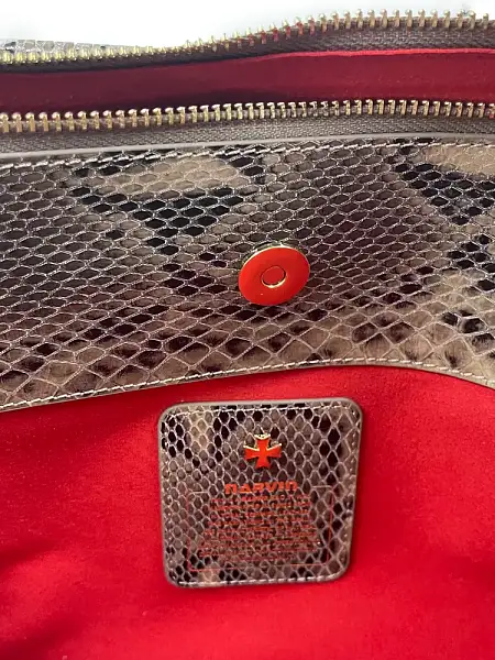 Женская сумка NARVIN из натуральной кожи 9801-Piton Sand Vasheron, Артикул: 9801-Piton Sand фото №1