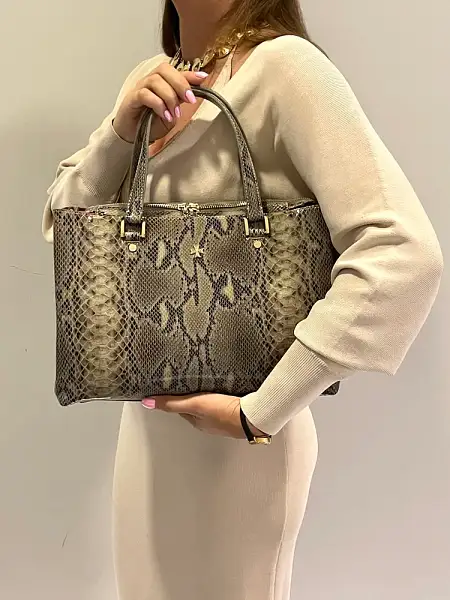 Сумка женская NARVIN 9802-Piton Sand Vasheron, Артикул: 9802-Piton Sand фото №1
