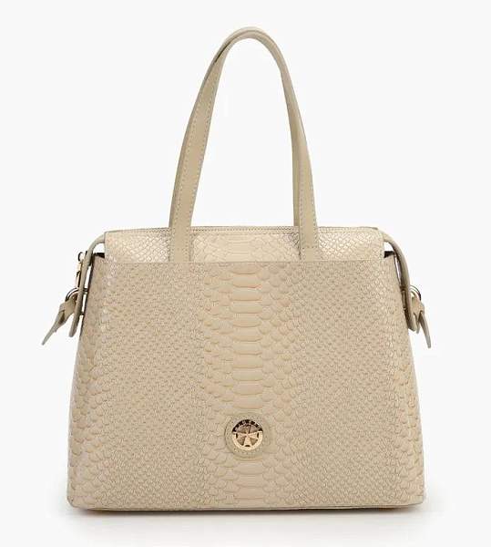 Сумка из натуральной кожи NARVIN 9821-Anaconda Beige Vasheron, Артикул: 9821-Anaconda Beige фото №1