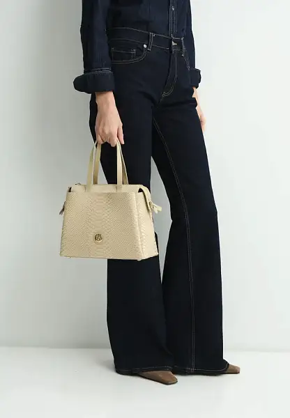 Сумка из натуральной кожи NARVIN 9821-Anaconda Beige Vasheron, Артикул: 9821-Anaconda Beige фото №1