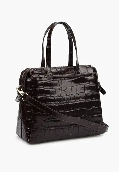 Сумка из натуральной кожи NARVIN 9821-Croco Brown Vasheron, Артикул: 9821-Croco Brown фото №1