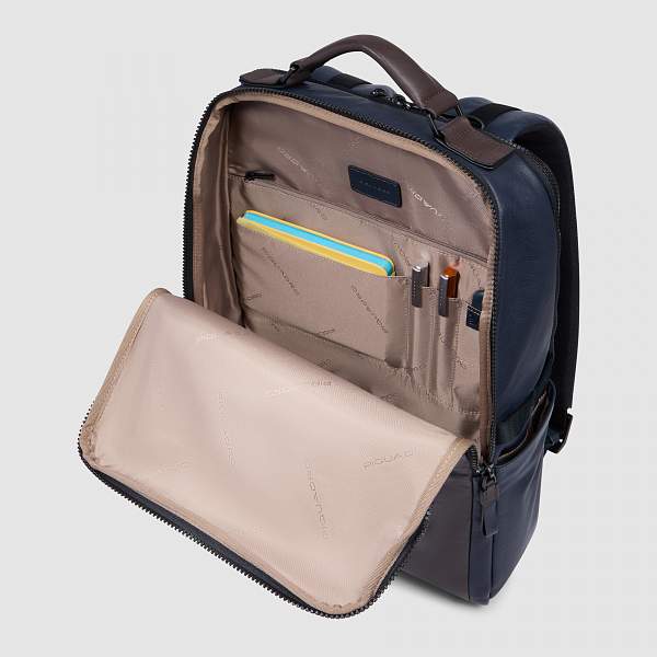 Кожаный рюкзак Piquadro CA4818AP/BLUTM сине-коричневый Piquadro, Артикул: CA4818AP/BLUTM фото №1