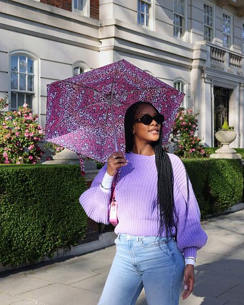 L501-4580 Tiny Funky Leopard (Флора в стиле леопарда) Зонт женский механика Fulton Fulton, Артикул: L501-4580 фото №1