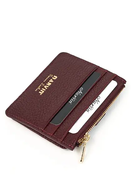 Картхолдер NARVIN из натуральной кожи 9104-Polo Bordo Vasheron, Артикул: 9104-Polo Bordo фото №1